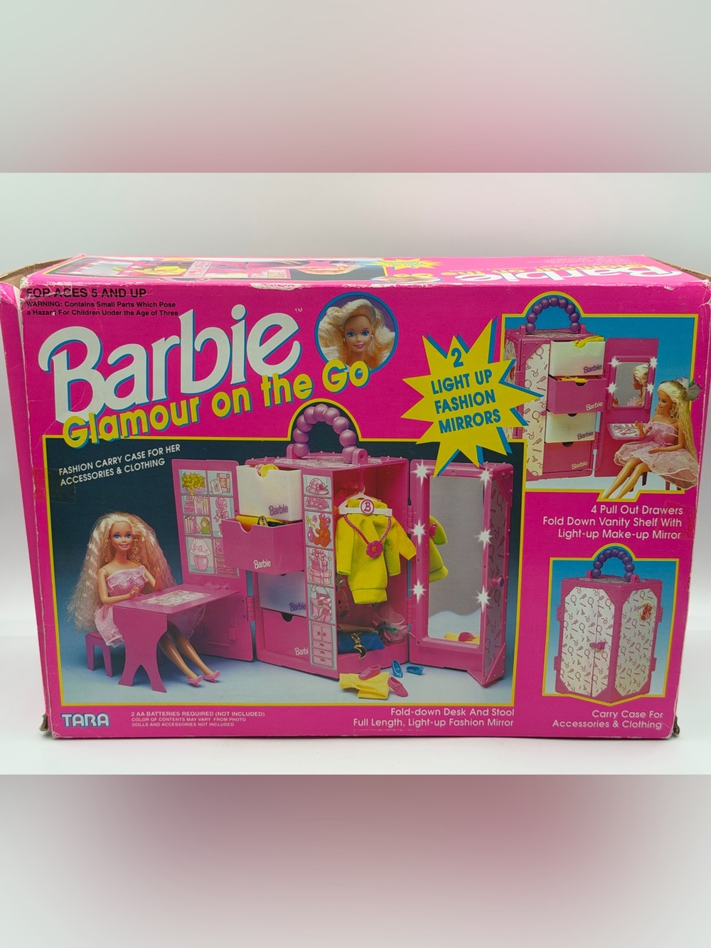 Vintage Barbie Glamour On The Go Carry Case Hot Pink - Tested